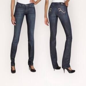 ROCK & REPUBLIC Berlin Jeans Dark Wash Pockets 30x29 Size 10 Skinny